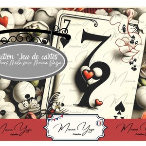 Jeu de Cartes... Collection "Mari-Mêle"... Kit junk journal, Kit journal indésirable, Scrapbooking, Téléchargement numérique de 22 pages