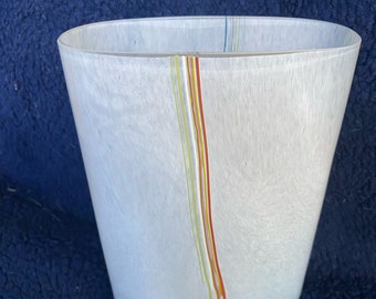 Kosta Boda Vallien Art Glass Vase Made in Sweden  1980s Rainbow Design Swedish Mid Century Modernist Design @ Modern Logic