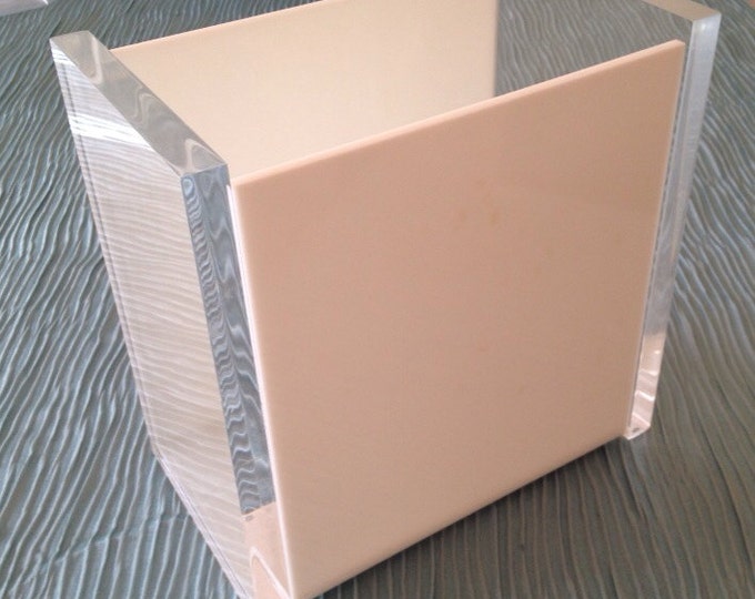 Mid Century Lucite Waste Paper Basket Lucite Trash Can Lucite Trash Bin Lucite Bathroom White