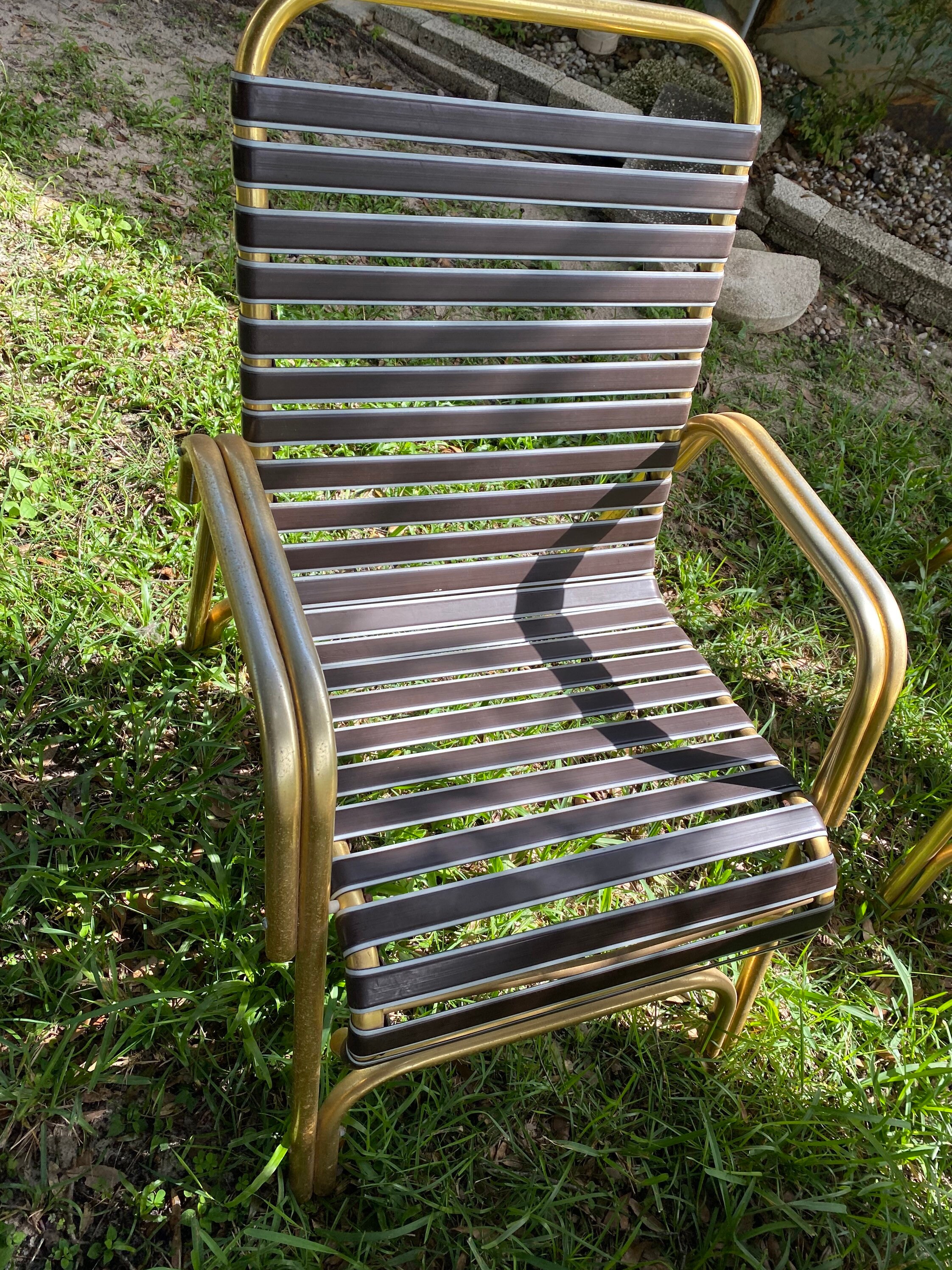 Mid Century Patio Set GOLD TONE ALUMINUM 6 Pieces including | Etsy