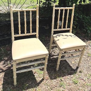 Faux Bamboo Folding Chairs Stakmore Chairs PAIR Chinoiserie Coastal Dining Chair Desk Chair at Modern Logic