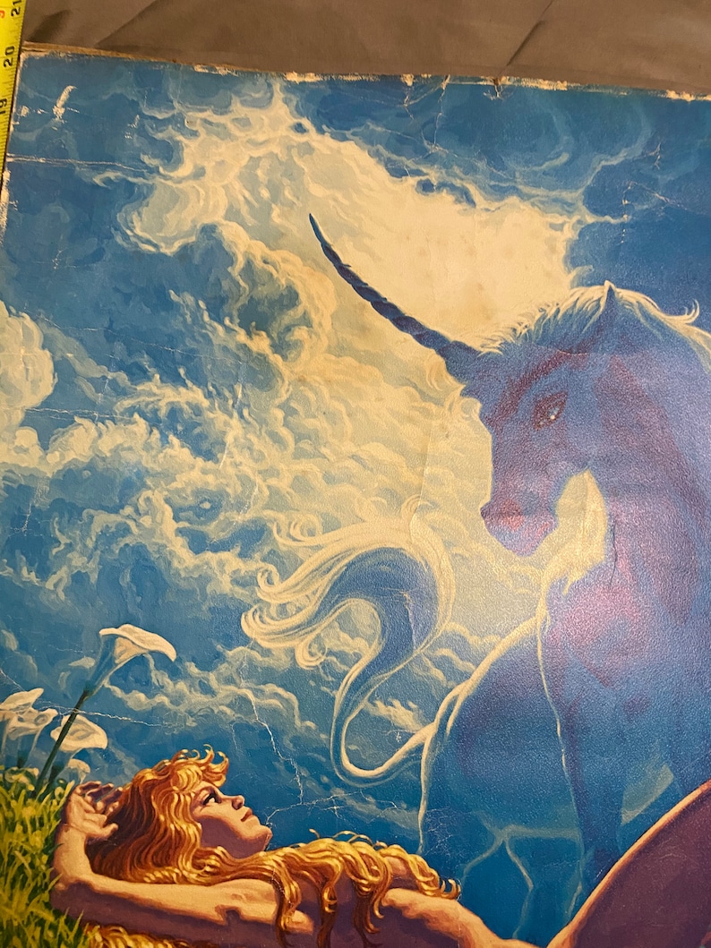 Unicorn Greg Hildebrandt 1979 Litho Print Boho Mid Century Mystical Magical Nude Fantasy Sci Fi at Modern Logic image 5