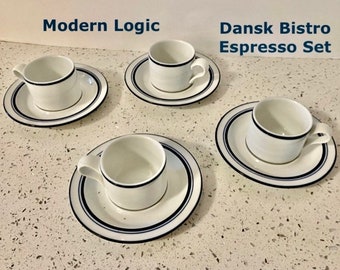 DANSK BISTRO ESPRESSO Set of 4 Vintage Dansk Cafe Coffee Cafe Con Leche Mid Century Modern Danish Modern at Modern Logic