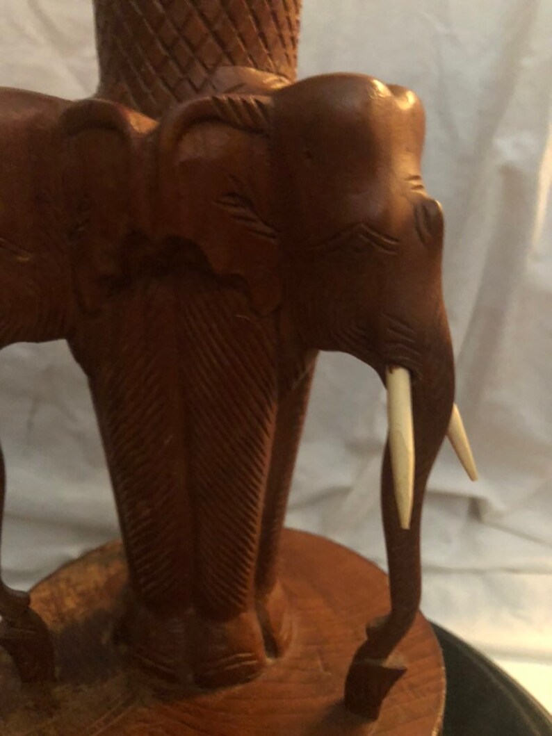 MOROCCAN ELEPHANT LAMPS Pairteak Elephants With Tusks Etsy