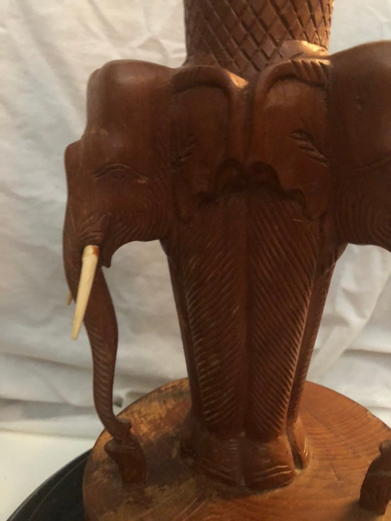 MOROCCAN ELEPHANT LAMPS Pairteak Elephants With Tusks Etsy