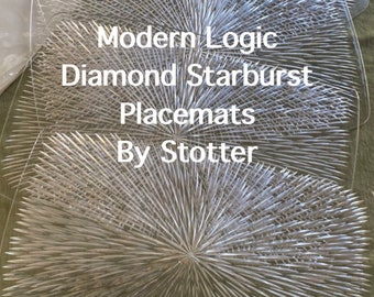 Stotter Place Mats Clear Acrylic Diamond Starburst Design Modern Serving Minimalist PlacematsSet of 4 of Placemats at Modern Logic