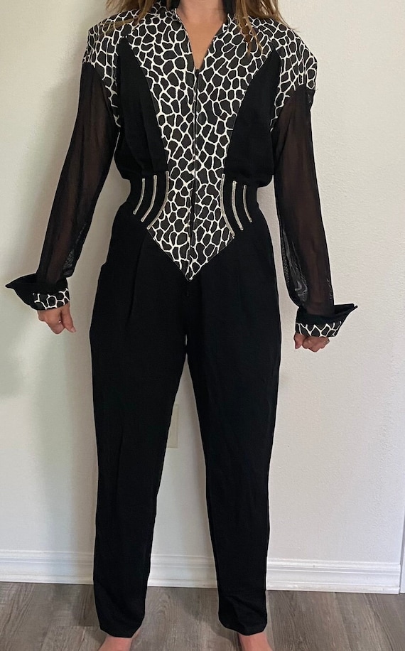 8805 Black Wrap Collar Jumpsuit