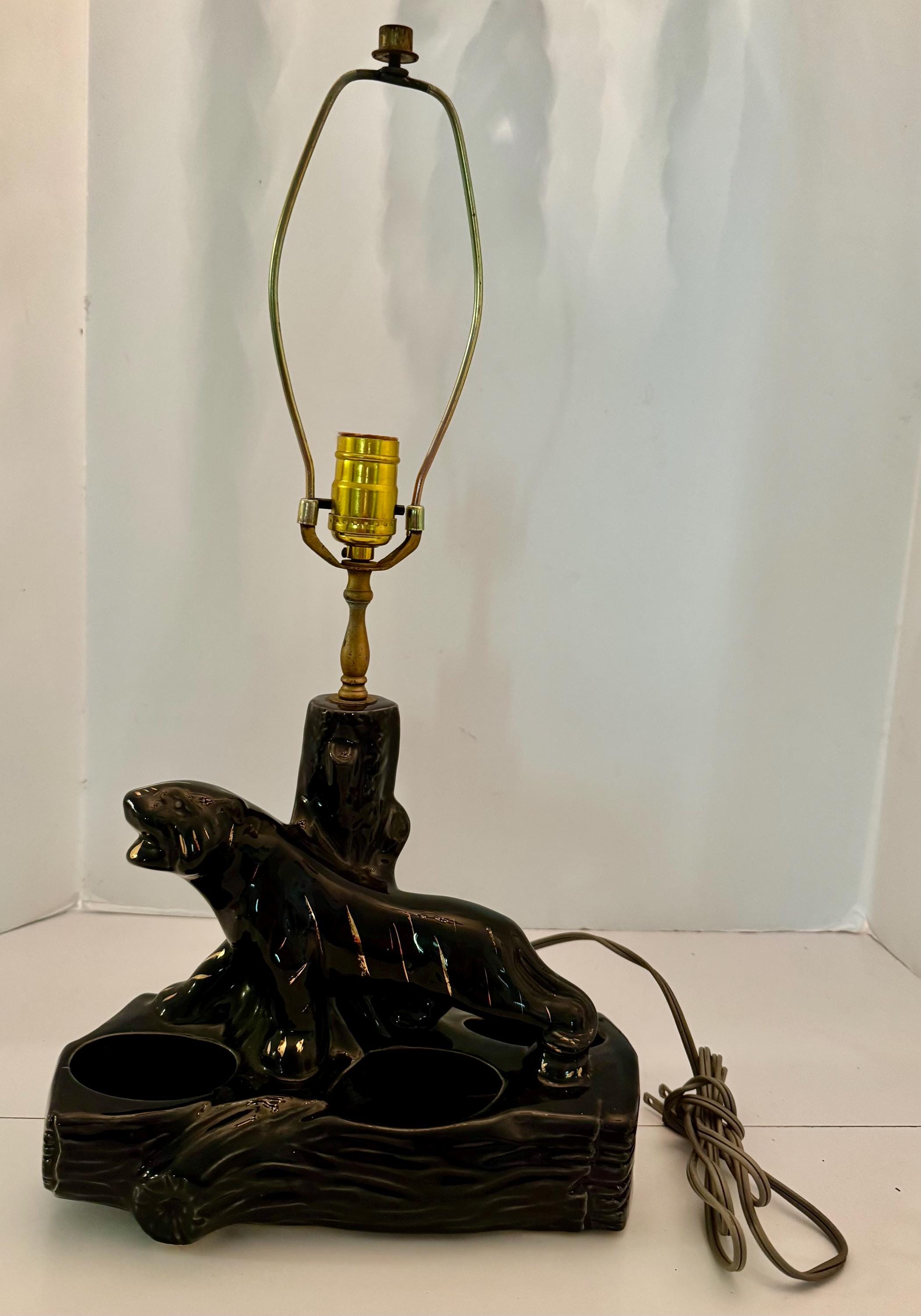 Vintage Black Panther Tv Lamp - Etsy
