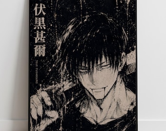 Toji Fushiguro Zenin Manga Print, Jujutsu Kaisen Black White Minimalist Poster (Digital Download)