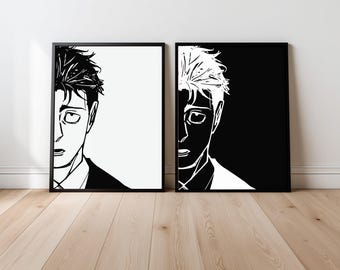 Higuruma Hiromi Poster Print, JJK Jujutsu Kaisen Black White Minimalist Anime Manga (Digital Download)