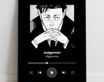 Higuruma Hiromi Poster Print, JJK Jujutsu Kaisen Black White Anime Manga (Digital Download)