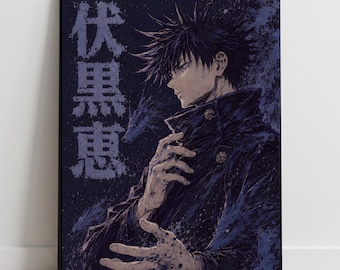 Megumi Fushiguro Zenin Poster Print, JJK Jujutsu Kaisen Anime Manga (Digital Download)