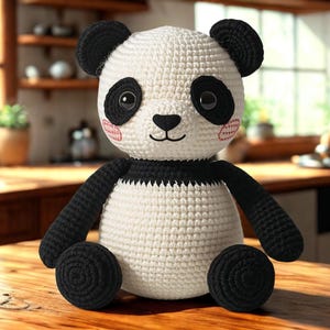 Realistic Panda Amigurumi Crochet Pattern PDF Beginner Friendly Stuffed Animal Tutorial - Instant Download LunasworldFinds