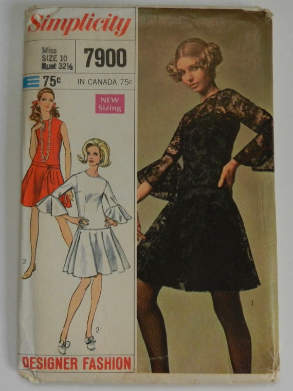 Vintage 1968 Simplicity Pattern 8086 Size 14 Dress