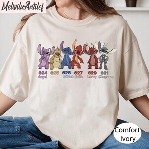 Disney Stitch Experiments Characters Shirt, Disney Lilo & Stitch Tee, Cute Alien Cartoon Shirt, Ohana Family Gift Shirt