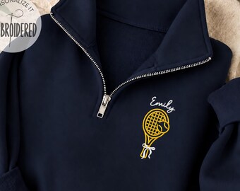 Personalized Name Tennis Player Quarter Zipper Sweatshirt