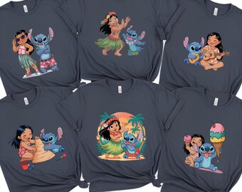 Camiseta de viaje de Disney de Lilo y Stitch, camisetas familiares a juego