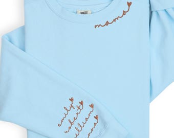 Custom Floral Mama Embroidered Sweatshirt, Personalized Mother's Day Gift
