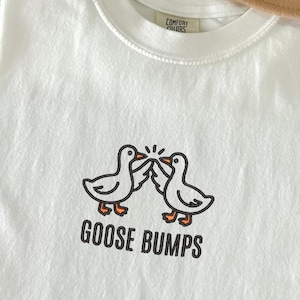 Embroidered Goose Bumps Comfort Colors T-Shirt, Goose Bumps T-shirt, Comfort Colors Cozy T-Shirts, Unisex Goose Shirt, Father&#39;s Day Gift