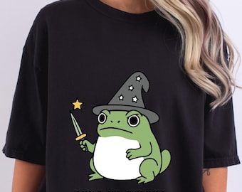 T-shirt Funny Frog Wizard, T-shirt Magic Toad