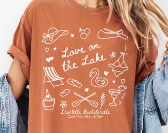 Custom Love On The Lake Bachelorette T-Shirt, Lake Bach Party Tee