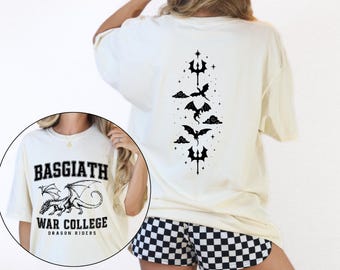 Vierde vleugel dubbelzijdig T-shirt: Basgiath War College Dragon Rider