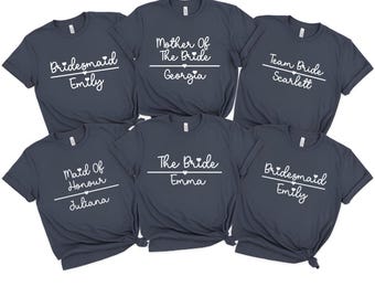 Katoenen T-shirts vrijgezellenfeest: bruid en teambruid