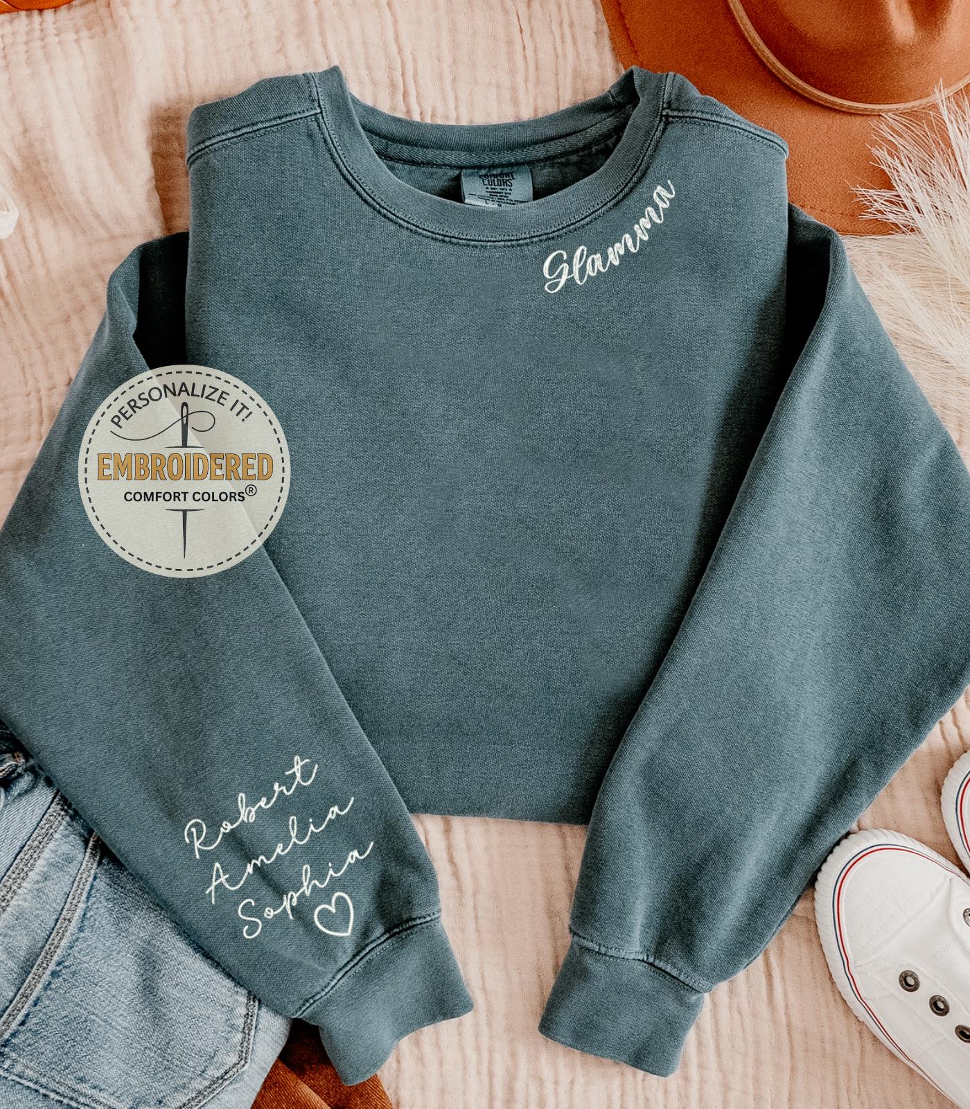 トップス TELMA Embroidered Sweatshirt Glamma Personalized