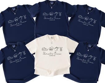 Custom Name Crew Shirts, Race Day Group Tees, Marathon Matching Pullover