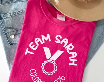 Personalized Marathon Support Crew Shirt, Racing Team Pullover