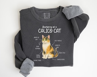 Anatomy of Calico Cat Sweatshirt, Cat Shirt For Women