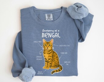 Anatomy of Bengal Cat Sweatshirt, Cat Lover Shirt