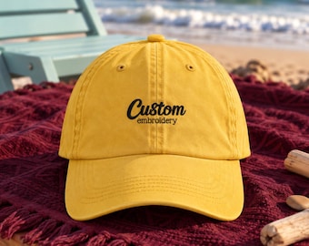 Custom Embroidered Baseball Cap, Personalized Logo or Text Hat, Unique Business and Birthday Gift