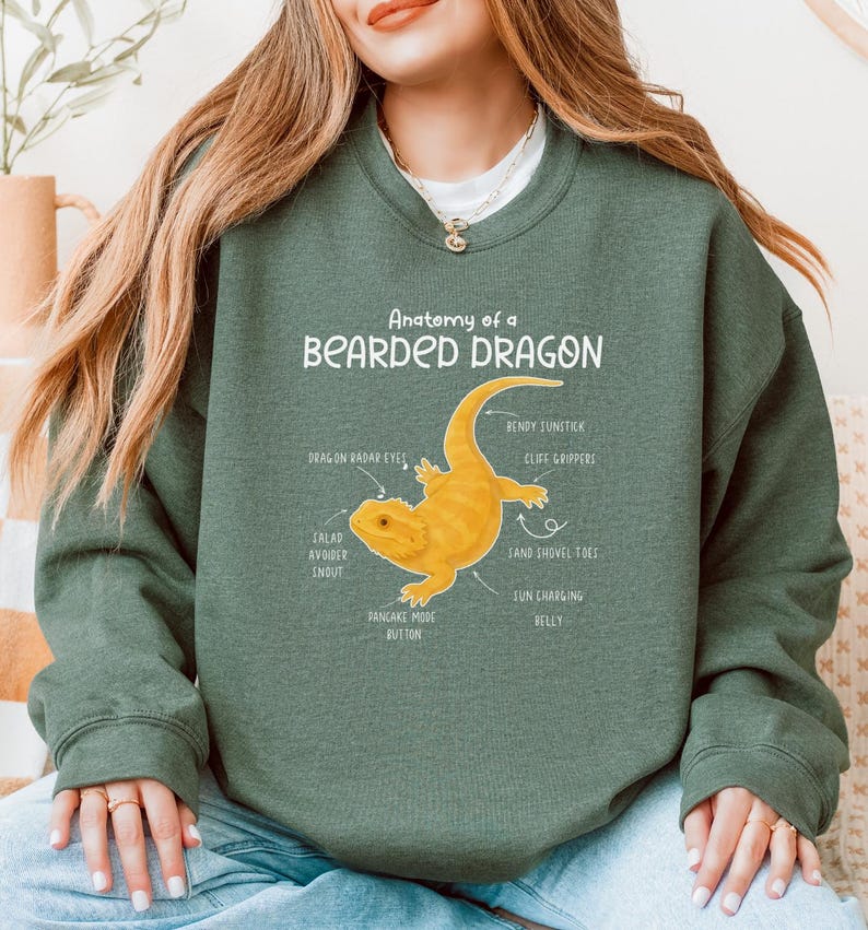 Anatomy of A Bearded Dragon Shirt, Bearded Dragons Sweater for Reptile ...