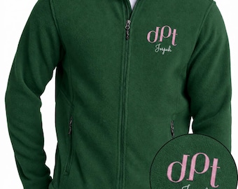 Embroidered Doctor of Physical Therapy Full Zipper Sweatshirt, Personalized Therapist Jacket, Rehabilitation Professional Wear