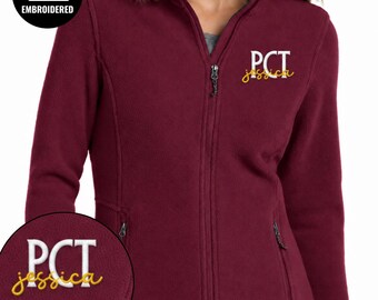 Embroidered Patient Care Technician Fleece Custom Name Full Zip Sweatshirt,  Personalized PCT Jacket,