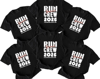 Run Crew Custom Name Marathon Group Shirts, Comfort Colors Race Day Pullover