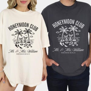 Custom Honeymoon Club Tshirt, Mr and Mrs Comfort Colors Shirts, Just Married Shirts, Honeymoon Club Shirts, Couple Tees, Bach Party Tshirts