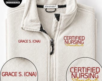 Embroidered Certified Nursing Assistant Sweatshirt, Certified Nursing Assistant Fleece Sweatshirt, Personalized Hospital Staff Apparel