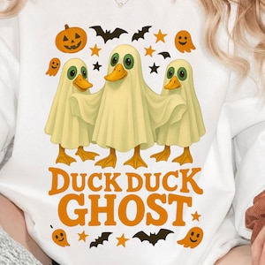 Duck Duck Ghost Halloween PNG Bundle | 5 Spooky Mallard-Hunting Shirt Designs | Halloween Sublimation & DTF | Funny Halloween Duck PNG