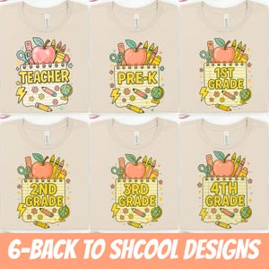 Preppy Back to School PNG Bundle, First Day of School Teacher PNG, Coquette Classroom, Pre-K to 4th Grade Shirt Sublimation, Girly Teacher