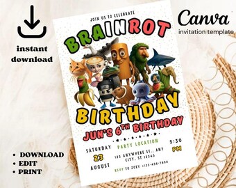 Italian Birthday Invitation: Editable Canva Template (Digital Download 5x7" )