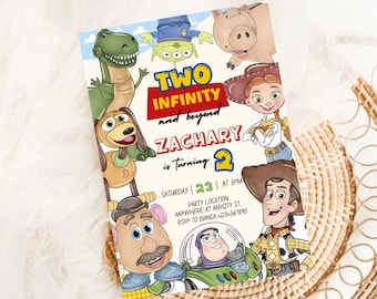 Toy Story Two Infinity Birthday Invitation, Editable Canva Kids Party Invite (Digital Download)