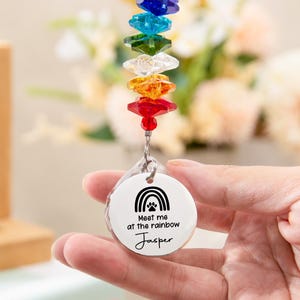 Rainbow Bridge Pet,Personalized Dog Memorial Suncatcher,Pet Dog Cat Remembrance Gifts,Loss of Pet Gifts,Rainbow Bridge Gift,Pet Loss Gift