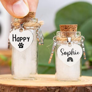 Personalized Dog Memorial Jar,Pet Fur Keepsake,Pet Memorial Glass Bottle,Loss of Pet Gifts,Loss of Pet Gifts,Rainbow Bridge Gift For Dog Mom