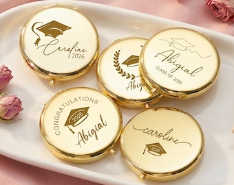 Engraved Graduation Pocket Mirror,Personalized Makeup Mirror For Graduates,2026 Graduation Gift For Daughter,Class of 2026,College Grad Gift
