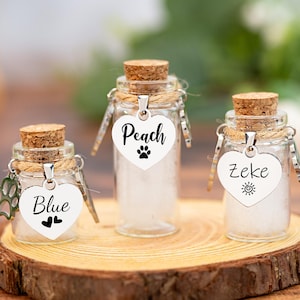 Custom Pet Fur Memorial Jar,Dog Memorial Jar,Pet Fur Keepsake,Pet Memorial Glass Bottle,Loss of Pet Gifts,Rainbow Bridge Gift,Pet Loss Gift