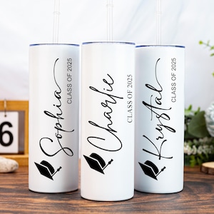Personalized Graduation Tumbler,Class Of 2025 Grad Tumbler With Straw,Senior 2025 Tumbler,2025 Graduation Gift,2025 College Graduation Gift