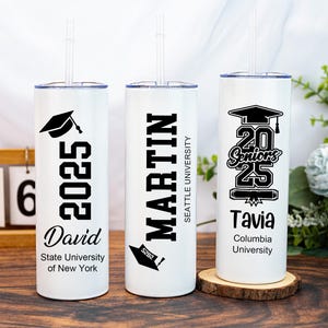 Personalized Graduation Tumbler,Class Of 2025 Grad Tumbler With Straw,Senior 2025 Tumbler,2025 Graduation Gift,2025 College Graduation Gift