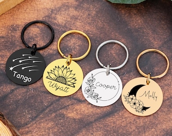 Custom Dog Tag,Engraved Dog Collar Tag,Double Side Cat Tag,Personalized Cat Collar Tag,Stainless Steel Dog ID Tag,Pet Tag,Cat ID Tag